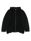 Issey Miyake Hooded Ribbed Texture Side Pockets Jacket In Black