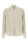 Issey Miyake Bomber In Poliestere Avorio  Uomo