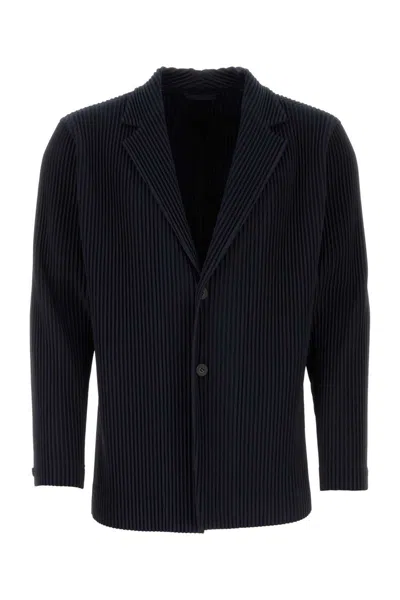 Issey Miyake Homme Plisse'  Jackets And Waistcoats In Blue