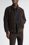 Issey Miyake Brown Kersey Pleats Bomber Jacket In Brown