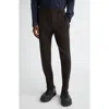 Issey Miyake Ns Brown Kersey Pleats Two-slip-pockets Straight-leg Regular-fit Knitted Trousers In Brown
