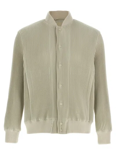 Issey Miyake Off White Polyester Bomber Jacket