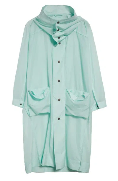 Issey Miyake Homme Plissé  Kite Coat In Mint Green