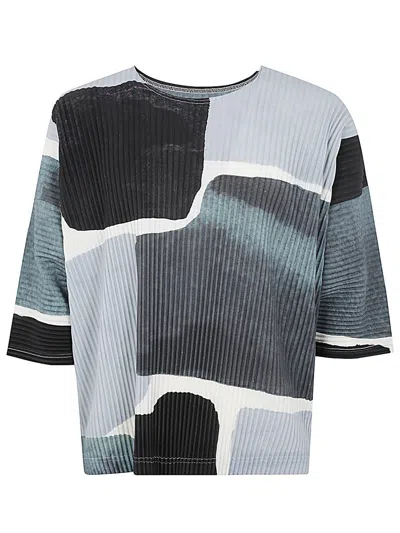 Issey Miyake Homme Plissé  Landscape T-shirt Clothing In Grey