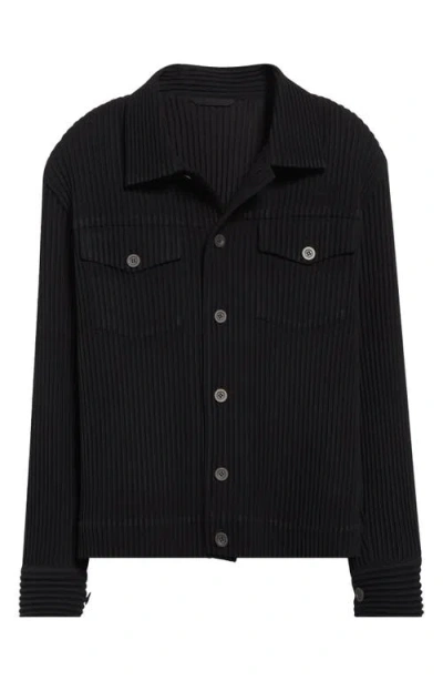 Issey Miyake Homme Plissé  Light Shirt Jacket In Black