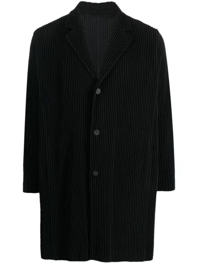 Issey Miyake Coat With Logo In Black
