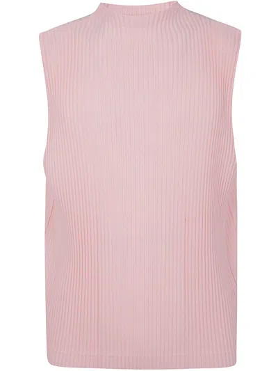 Issey Miyake Mc April Turtle Neck Waistcoat In Pink