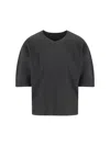 Issey Miyake Ribbed Pleated Relaxed Fit T-shirt