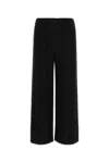 Issey Miyake Black Green Polyester Wide-leg Pant In Black