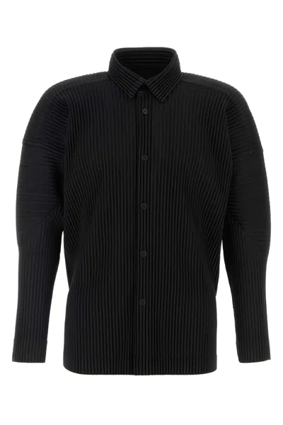ISSEY MIYAKE HOMME PLISSE' ISSEY MIYAKE MEN BLACK POLYESTER SHIRT