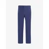 ISSEY MIYAKE HOMME PLISSE ISSEY MIYAKE MEN'S BLUE CHARCOAL PLEATED STRAIGHT-LEG REGULAR-FIT KNITTED TROUSERS
