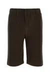 Issey Miyake Bermuda Shorts With Belt Loops And Pleated Design In Black