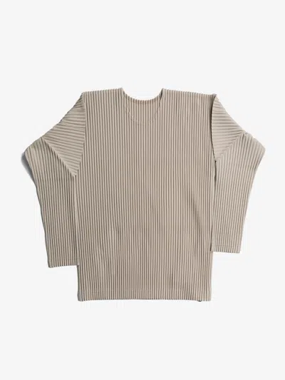 Issey Miyake Homme Plisse  Men Color Pleats Top In 43 Linen Beige