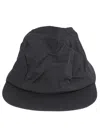 Issey Miyake Wide Brim Wrinkled Texture Cap In Black