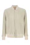 Issey Miyake Bomber In Poliestere Avorio  Uomo