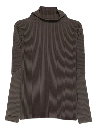 Issey Miyake Homme Plisse'  Men Maglia C.alto In Brown
