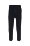 Issey Miyake Textured Cropped Trousers In Polyester In Black