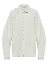 Issey Miyake Ribbed Texture Spread Collar Straight Hem Jacket