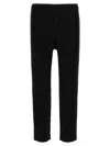 Issey Miyake Ns Black Pleated Belt Loops Tapered Leg Relaxed-fit Knitted Trousers
