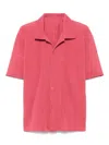 Issey Miyake Dusky Red Pleated Fabric Mc April Shirt