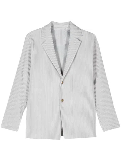 ISSEY MIYAKE HOMME PLISSE' ISSEY MIYAKE MEN PLEATED SINGLE-BREASTED JACKET