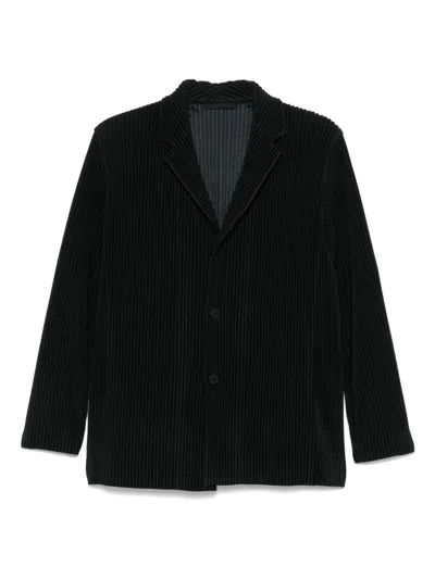 ISSEY MIYAKE HOMME PLISSE' ISSEY MIYAKE MEN PLEATED SINGLE-BREASTED JACKET