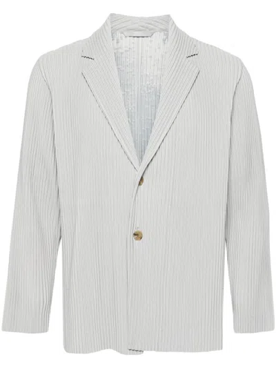 ISSEY MIYAKE HOMME PLISSE' ISSEY MIYAKE MEN PLEATED SINGLE-BREASTED JACKET