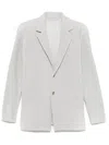 Issey Miyake Homme Plisse'  Men Pleated Single-breasted Jacket In White