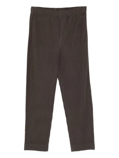 Issey Miyake Homme Plisse'  Pleated Trousers In Brown