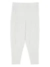 Issey Miyake Basic Pleated Tapered-leg Knitted Trousers In White