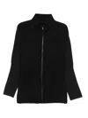 Issey Miyake Pleated Zipper Turtleneck Cardigan In Black