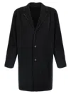 Issey Miyake Pleated Single-breasted Coat In Black