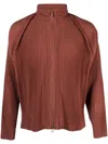 Issey Miyake Pleated Zip-up Jacket