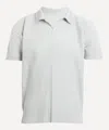 Issey Miyake Ribbed V-neck Polo Shirt With Striped Pattern