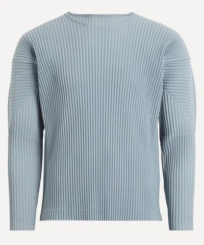 Issey Miyake Homme Plisse  Mens Colours Pleats Grey Blue Pleated Top