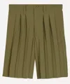 Issey Miyake Pleated Edge Ensemble Shorts In Green