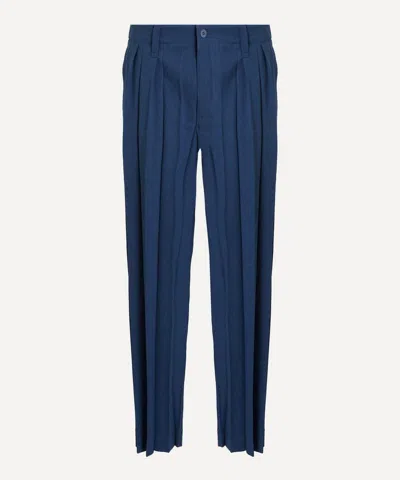 Issey Miyake Homme Plisse  Mens Edge Ensemble Navy Trousers In Blue