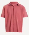 Issey Miyake Dusky Red Pleated Fabric Mc April Shirt