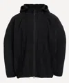Issey Miyake Ribbed Texture Hooded Zip-up Sweater In Black