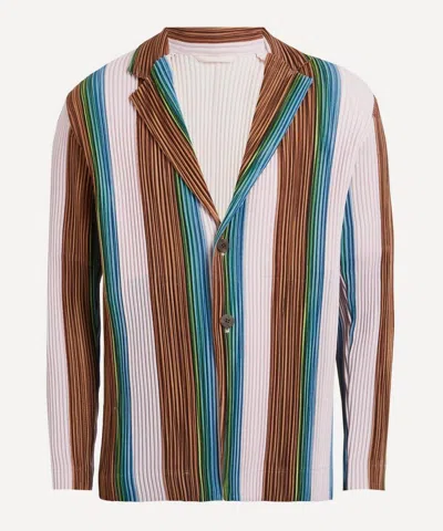 Issey Miyake Homme Plisse  Mens Rb Stripes 1 Pleated Jacket