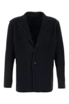 Issey Miyake Pleated Fabric Single-breasted Blazer
