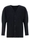 Issey Miyake Midnight Blue Polyester Cardigan In Blue