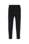Issey Miyake Textured Cropped Trousers In Polyester In Black
