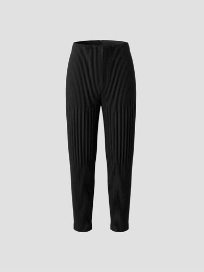 Issey Miyake Homme Plissé  Mini Pleated Pants In Black