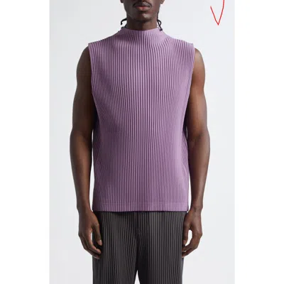 Issey Miyake Homme Plissé  Monthly Colors April Pleated Top In Viola Purple