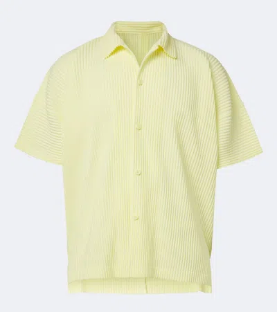Issey Miyake August Pleated Shirt In Metallic