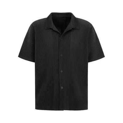 Pre-owned Issey Miyake Homme Plissé  Monthly Colors August Shirt 'inky Grey' | Men's Size 3