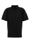 Issey Miyake Ns Black Bascis V-neck Regular-fit Knitted Polo Shirt In Black
