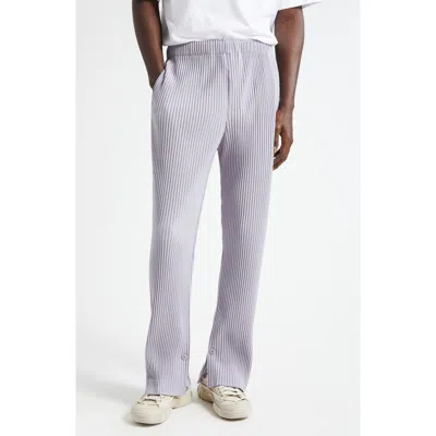 Issey Miyake Homme Plissé  Monthly Colors June Pleated Straight Leg Pants In Gray