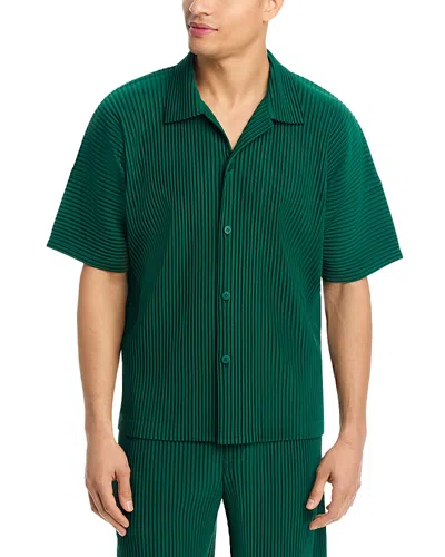 Issey Miyake Pleated-design Shirt In Green
